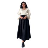 Kloş Büzgülü Poplin Etek (Siyah, L-XL)