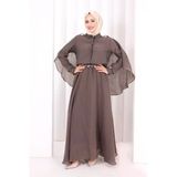 Kloş Etek Tunik Takım 8028 Duman