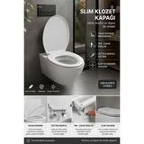 Klozet Kapağı Slim Oval Üstten Montaj Yavaş Kapanır