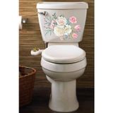 Klozet Sticker Beyaz Pembe Çiçekler Banyo Sticker Seti