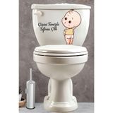 Klozet Sticker Çişini Temizle Sifonu Çek Temalı Banyo Tuvalet Sticker