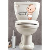 Klozet Sticker Sevimli Bebek Çişini Temizle Sifonu Çek Temalı Banyo Tuvalet Sticker