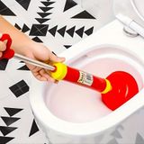 Klozet Ve Lavabo Açma Pompası Güçlü Vantuzlu Tıkanıklık Giderici, Dayanıklı Saplı Kırmızı