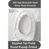#Klozetkoruma Seyahat Tipi Pratik Klozet Kapağı Örtüsü Poşeti Hijyenik Tek Kullanımlık 200 Adet Su Geçirmez Taşınabilir
