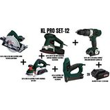 KLPRO Klpro Set-12 (1350 W 185 Mm Elektrikli Daire Testere+850 W Planya Makinasi+450 W 150 Mm Eksantrik Zimpara Makinasi+elektrikli Çivi Zimba Tabancasi+şarjli Darbeli Matkap)