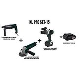 KLPRO Klpro Set-15 (950 W 28 Mm 4.0 J Sds Plus Pnömatik Kirici Matkap+1100 W 125 Mm Elektrikli Devir Ayarli Avuç Taşlama+şarjli Darbeli Vidalama/matkap Kömürsüz)