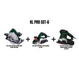 KLPRO Klpro Set-6 (1350 W 185 Mm Elektrikli Daire Testere+850 W Planya Makinasi+450 W 150 Mm Eksantrik Zimpara Makinasi)