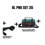 KLPro Set-25 (KLPro 18V ŞARJLI DARBESİZ VİDALAMA, AVUÇ TAŞLAMA KÖMÜRSÜZ, BÜYÜK BOY TAŞIMA ÇANTASI)
