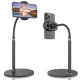 Klsniur Cep Telefonu Standı, Ayarlanabilir Yükseklik ve Açı Gooseneck Masa için Telefon Standı Esnek Kol Evrensel Telefon Tutacağı, Kayıt için Alüminyum Alaşımlı Masaüstü Telefon Standı 3,5"-7" Cihazla Uyumlu
