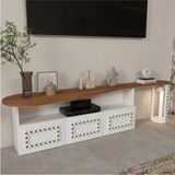 Klubeconcept %100 Mdf Kişiye Özel 180 cm Ponpon Detaylı Modern Tv Ünitesi Özel Tasarım - Beyaz