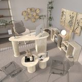 Klubeconcept Athena Modern Mermer Görünümlü Çalışma Masası Ofis Takımı – Dekoratif Tasarım Serisi