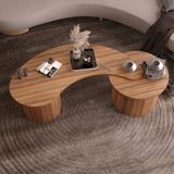 klubeconcept BohoForm Ceviz Orta Sehpa Takımı 2’li Organik Formlu Modern Tasarım