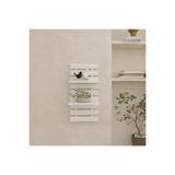 klubeconcept Dekoratif MDF Duvar Çiçekliği Modern Çıtalı Tasarım Saksı ve Aksesuar Rafı 60x30