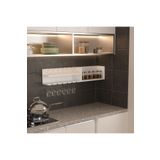 klubeconcept Duvara Monte Şarap Kadehliği ve Baharat Rafı Beyaz MDF Çok Amaçlı Raf Ünitesi