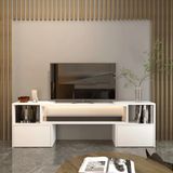 Klubeconcept Köşe ve Dar Alanlar Için Çok Amaçlı Tv Ünitesi 160 cm 180 cm - Beyaz
