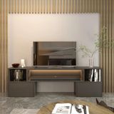 Klubeconcept Köşe ve Dar Alanlar Için Çok Amaçlı Tv Ünitesi 160 cm 180 cm - Gri