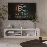 Klubeconcept Lunar Bohem Nişli Tv Ünitesi 160×35×35 cm Beyaz %100 Mdf Luna Pure Beyaz Minimal Bohem Tv Ünitesi Nişli Modern Salon Ünitesi 160 cm