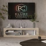 Klubeconcept Lunar Bohem Tv Ünitesi 200 cm Metalik Seri Lunar Prime Metalik Modern Nişli Tv Ünitesi Geniş Model 200 cm Mdf