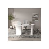klubeconcept Modern Oval Formlu Beyaz Çalışma Masası 100% MDF Şık ve Fonksiyonel Ofis Masası 150 cm