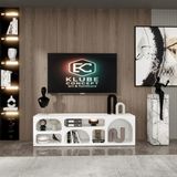 Klubeconcept Ovalflow Tv Ünitesi 180 cm Beyaz %100 Mdf Ovalnest White Beyaz Organik Tasarım Modern Tv Ünitesi Özel Üretim 180 cm
