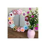 Klubeconcept Ponpon Çiçekli Dekoratif Ayna Pleksi 25X25