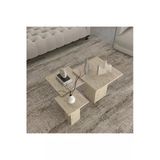 Klubeconcept Traverten Desenli Mdf Zigon Sehpa Takımı – Modern Salon Sehpası %100 Mdf