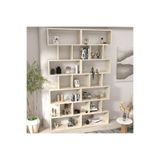klubeconcept Yerden Tavana Traverten Desenli Kitaplık Dekoratif Büyük Boy Raf Ünitesi 100% MDF