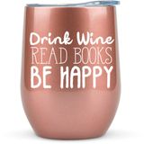 KLUBI Kitap Severler Hediyeler Kadınlar - 340 ml Şarap Bardağı veya Kupa - Kitap Kulübü, Kütüphaneciler, Toplu Okuyucular, Edebi, Cam, Kitap Kurdu ve Okuma için Fikir