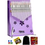 KLX-870 Mor Renk Yüksek Kaliteli Ahşap Kalimba 17 Tuşlu Full Set