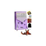 KLX-870-PAK Mor Rek Yüksek Kaliteli Ahşap Kalimba 17 Tuşlu Full Set - Adaçayı Yeşili
