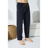 Kly 120 Erkek Pamuklu Penye Esnek Çok Rahat Kalıp Bel Ayarlanabilir Eşofman/Pantolon/Pijama Altı - Lacivert - 2XL
