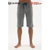 Kly 121 Premium Erkek Büyük Beden Rahat Kesim Pamuklu Penye Mevsimlik Beli Bağcıklı Cepli Kapri