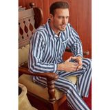 KLY %65 Pamuk Purificado Şık Tasarım Çizgili Gaffur Pijama Takımı