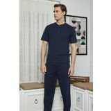 KLY 7612 Erkek Midi Yaka 3'Lü Pijama Takım
