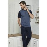 KLY 7613 Erkek Midi Yaka 3'lü Pijama Takımı