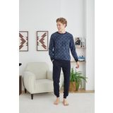 Kly 8041 Erkek Kışlık O Yaka Pijama Takım