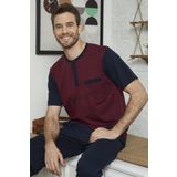 KLY 9051 Erkek Midi Yaka Pijama Takım