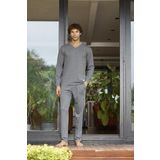 KLY 9135 V YAKA ERKEK PİJAMA TAKIM ANTRASİT 4XL