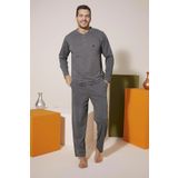 Kly 9206 Erkek Midi Yaka Omuz Parçalı Pijama Takım
