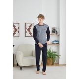 Kly 9251 Erkek 0 Yaka Uzun Kol Pijama Takım