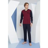 Kly 9260 Erkek V Yaka Uzun Kollu Pijama Takım