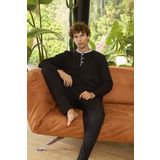 Kly 9263 Erkek Düğmeli Uzun Kollu Pijama Takım