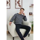 Kly Bisiklet Yaka Pamuk Erkek Pijama Takımı 8036 ANTRASİT