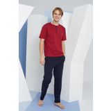 Kly Erkek Bordo Kısa Kol Pijama Takımı 2207 Bordo 3XL