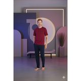 Kly Erkek Büyük Beden Midi Yaka Pijama Takımı - Bordo - 3XL