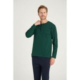 Kly Erkek Büyük Beden Midi Yaka Pijama Takımı - Yeşil - 4XL