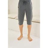 Kly Erkek Ince Tek Alt Çok Rahat Pamuk Kapri Pijama - 3XL - Antrasit