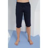 Kly Erkek Ince Tek Alt Çok Rahat Pamuk Kapri Pijama - 5XL - Lacivert