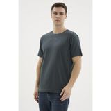 Kly Erkek Kısa Kol Bisiklet Yaka Basic Modal Füme T-Shirt C1T2N5 - XL