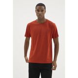 Kly Erkek Kısa Kol Bisiklet Yaka Basic Modal Kiremit T-Shirt C1T2N5 - 2XL